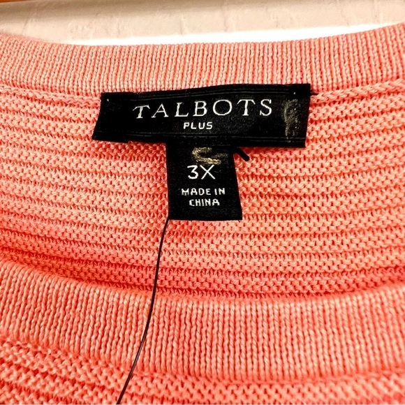 NWT TALBOTS Plus 3X knit sweater top orange micro stripes comfy thick tunic - Picture 4 of 10